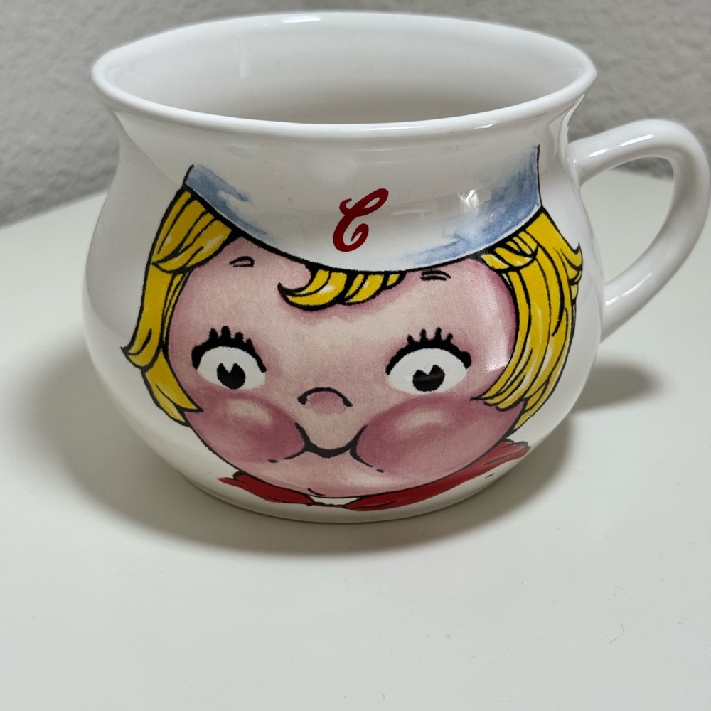 Vintage‎ 1998 Campbell Soup Kid Mug 24oz Houston Harvest Ceramic Soup Cup White
